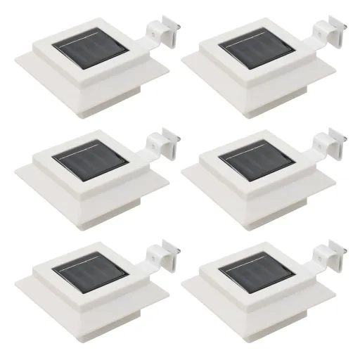 Candeeiro de Exterior Solar LED   Branco Quadrado 12 cm (6 pcs)