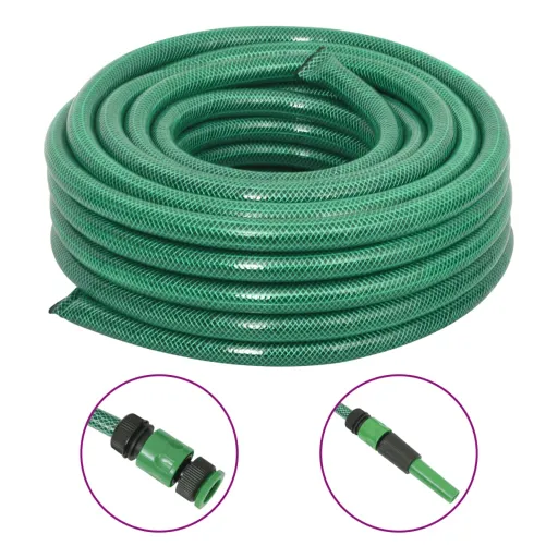 Mangueira de Jardim com Conjunto de Encaixe 0,75" 10m PVC Verde