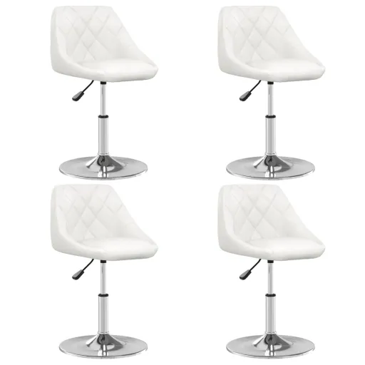 Cadeiras de Jantar   Couro Artificial Branco (4 pcs)