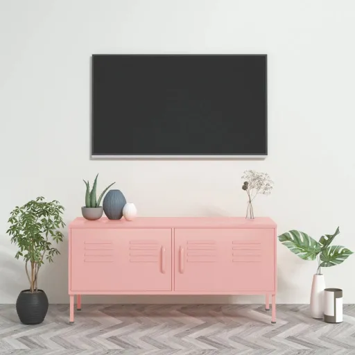 Móvel de TV Aço 105x35x50 cm Rosa