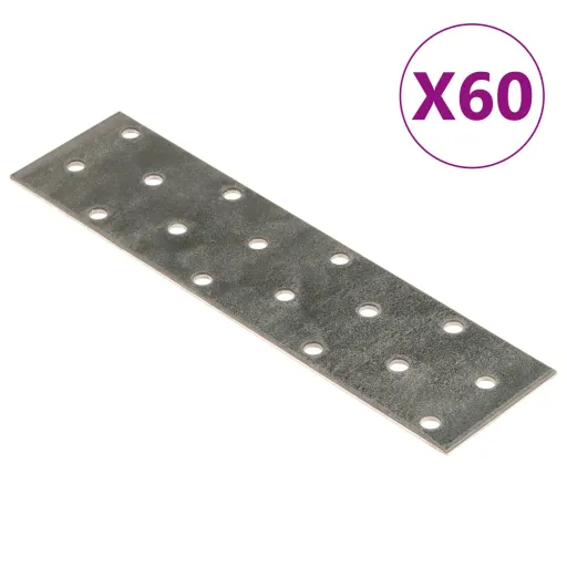 Chapas Perfuradas   2 mm 160x40 mm Aço Galvanizado (60 pcs)