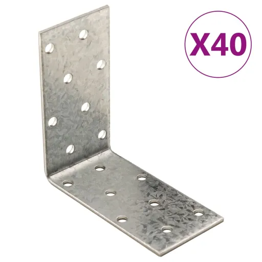 Suportes Angulares   2 mm 80x40x80 mm Aço Galvanizado (40 pcs)