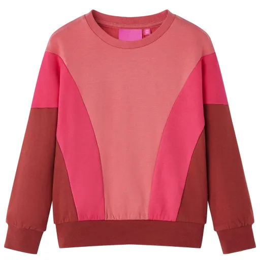 Sweatshirt para Criança Blocos de Cores Rosa e Henna 92