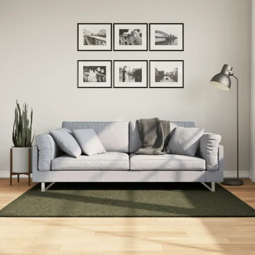 Tapete Pelo Curto Macio Lavável HUARTE 120x170cm Verde-Floresta