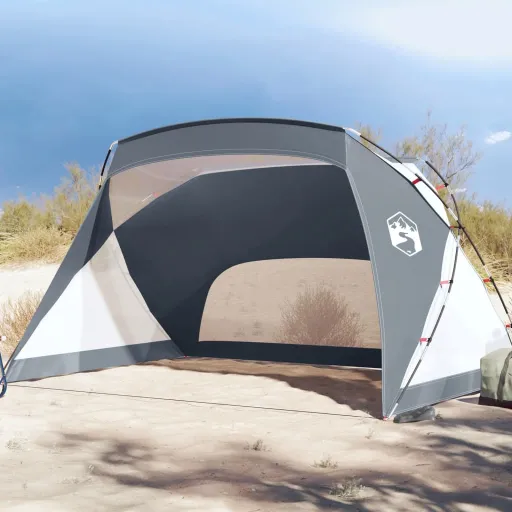 Tenda de Praia 274x178x170/148 cm Poliéster 185T Cinzento