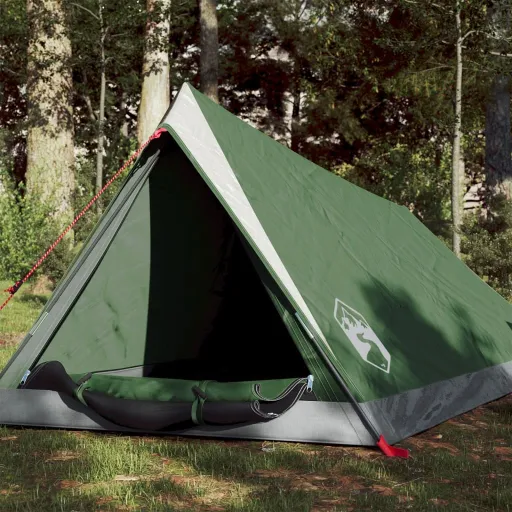 Tenda de Campismo para 2 Pessoas Tecido Impermeável Verde