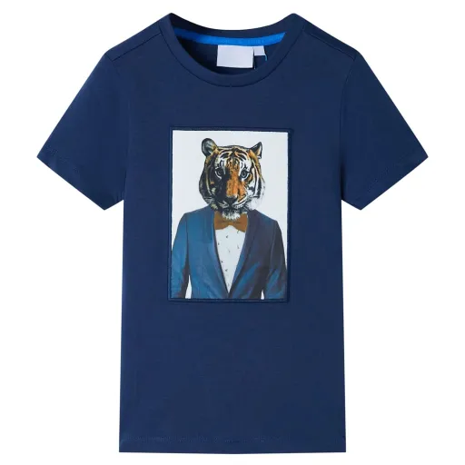 T-Shirt de Manga Curta para Criança Azul-Escuro 92