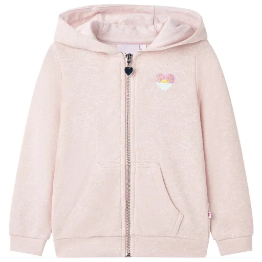 Sweatshirt para Criança com Capuz e Fecho Mistura de Rosa Claro 116