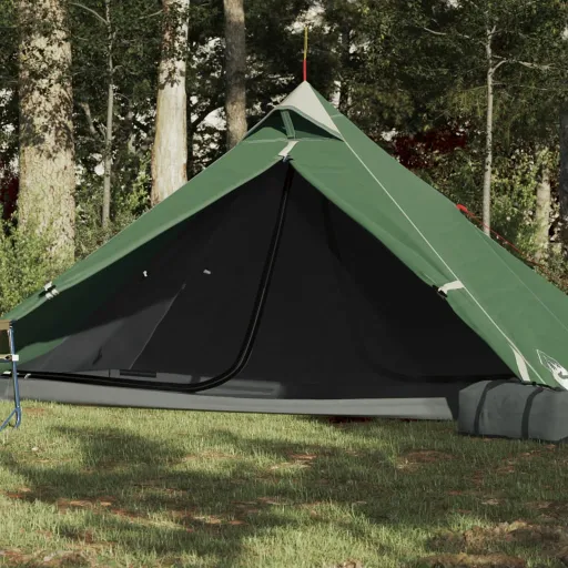 Tenda de Campismo Tipi para 1 Pessoa Impermeável Verde