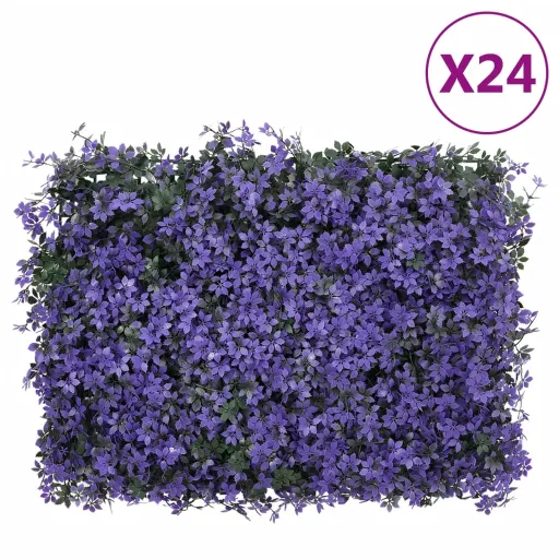 Vedação de Folhas Artificiais   40x60 cm Roxo (24 pcs)