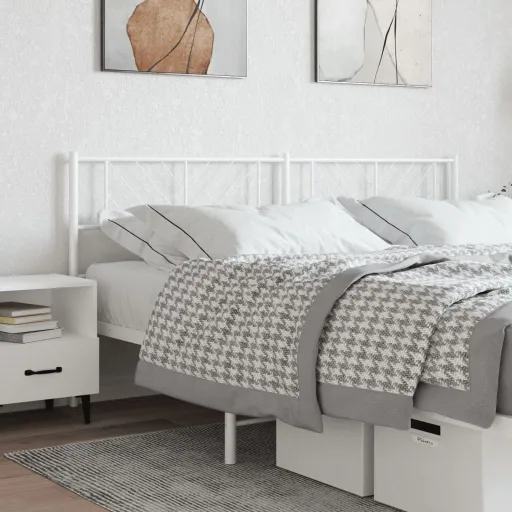 Cabeceira de Cama 193 cm Metal Branco