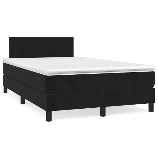 Cama Boxspring com Colchão 120x190 cm Veludo Preto