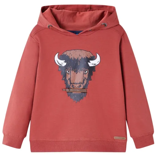 Sweatshirt Infantil com Capuz Vermelho-Queimado 116