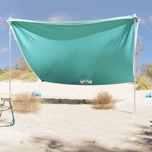 Toldo de Praia com Âncoras de Areia 304x300 cm Verde