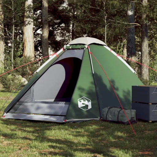 Tenda de Campismo Cúpula para 4 Pessoas Impermeável Verde