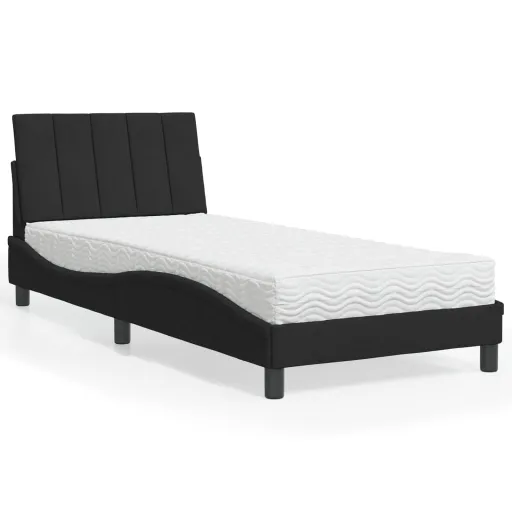 Cama com Colchão 90x190 cm Veludo Preto