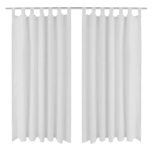 Cortinas de Cetim com Laços,  , Branco 140 x 225 cm (2 pcs)