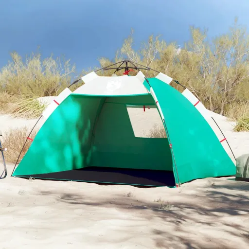 Tenda Praia 2 Pessoas Libertação Rápida Impermeável Verde Mar