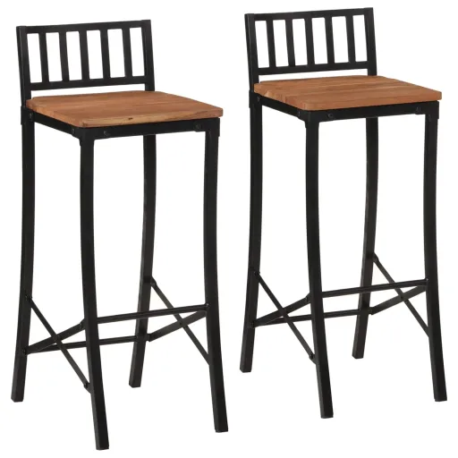 Cadeiras de Bar   Acácia Maciça (2 pcs)