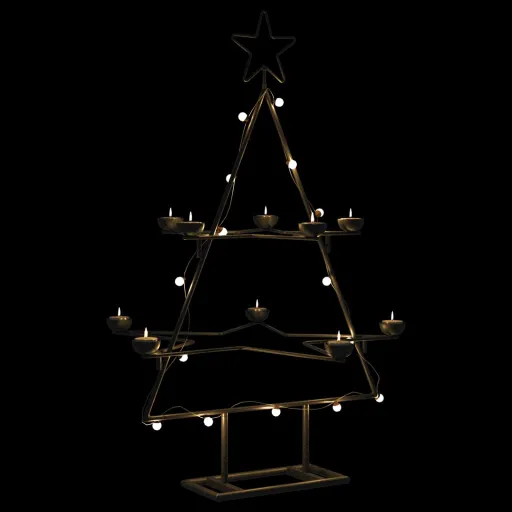 Árvore de Natal para Decoração 75 cm Metal Preto