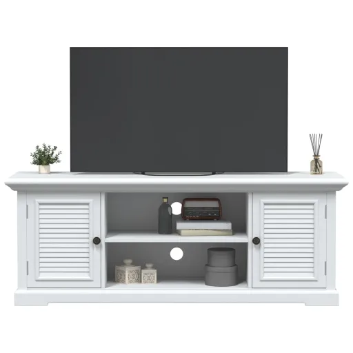 Móvel de TV 110x30x41 cm Derivados de Madeira Branco