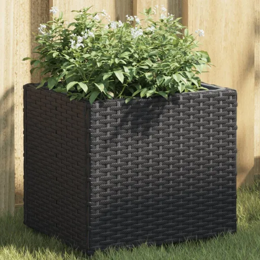 Vaso/Floreira de Jardim 36x30x32 cm Vime PE Preto