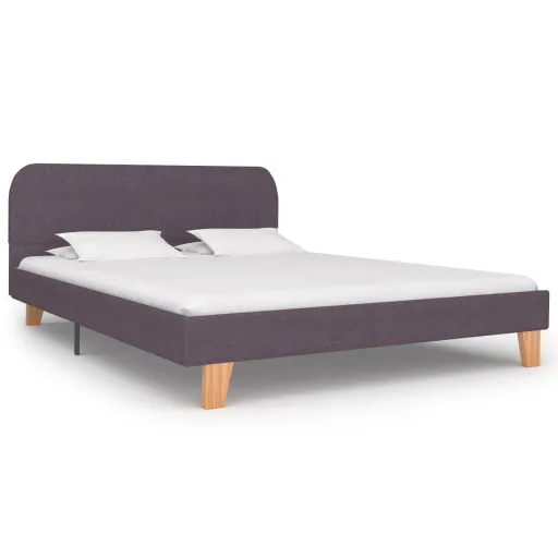 Estrutura para Cama Sem Colchão Taupe Tecido 135x190 cm