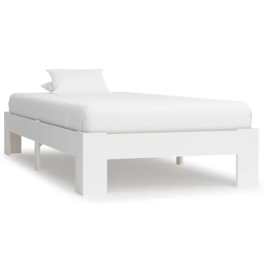 Estrutura de Cama 90x200 cm Pinho Maciço Branco