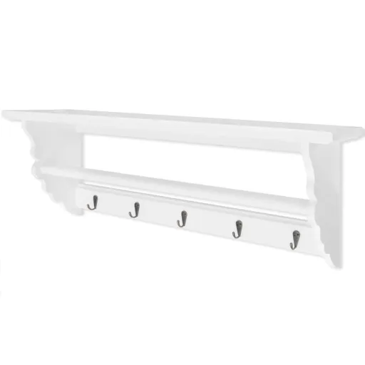 Suporte p/ Casacos Bengaleiro, Estilo Barroco MDF Branco