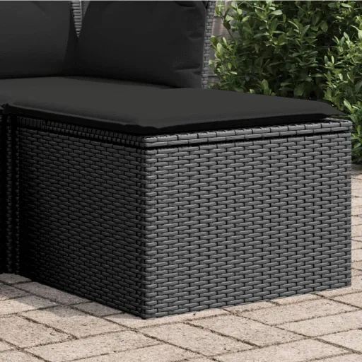 Banco de Jardim com Almofadão 55x55x37 cm Vime PE Preto