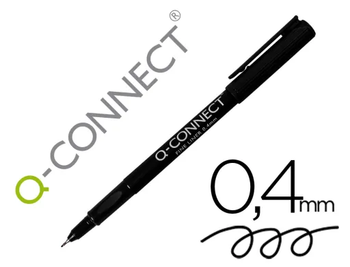 Marcador q-Connect Ponta de Fibra Fine Liner Preto 0.4 mm