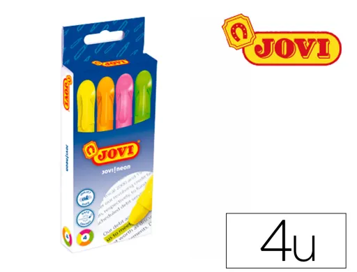 Marcador de Cera Gel Jovi Fluorescente Caixa de 4 Unidades Colores Surtidos