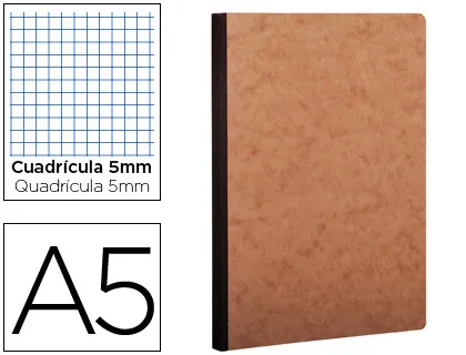 Bloco de Notas Capa Cartolina Din A5 Quadriculado 5 mm 96 Folhas Cor Kraft