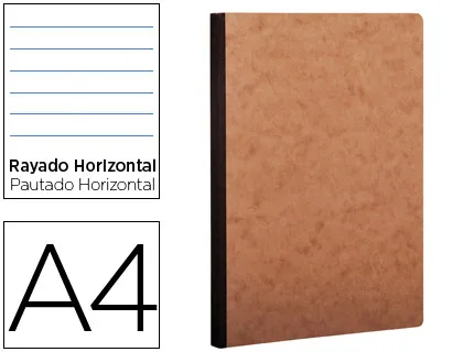 Bloco de Notas Capa Cartolina Din A4 Pautado 5 mm 96 Folhas Cor Kraft