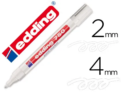 Marcador Edding Ponta de Fibra 750 Branco Ponta Redonda 3,5 mm