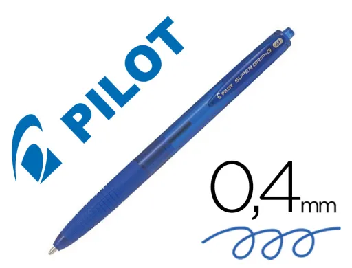 Esferográfica Pilot Supergrip G Azul Retrátil Sujeição de Borracha Tinta Base de Óleo