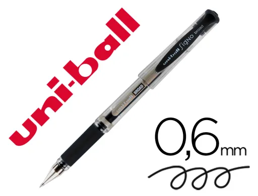 Esferográfica Uni-Ball um-153 Signo Broad Preto 1 mm Tinta Gel