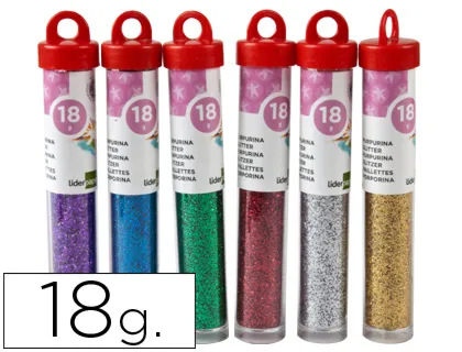 Purpurina Fantasia Cores Metálicas Sortidas Frasco de 18 gr