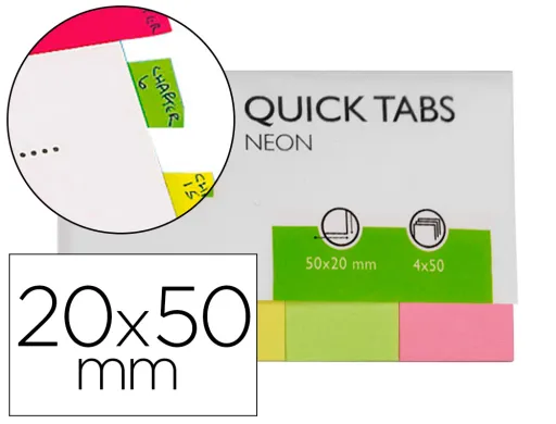 Bandas Separadoras Q-Connect Pack de 4 Cores Fluorescentes