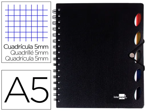 Caderno Espiral Executive 100 Fls A5 Preto Quad