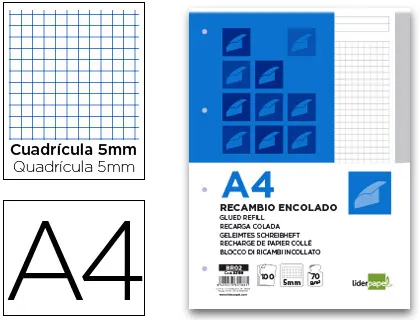 Bloco/Recarga Colado Din A4 100 F Cinza