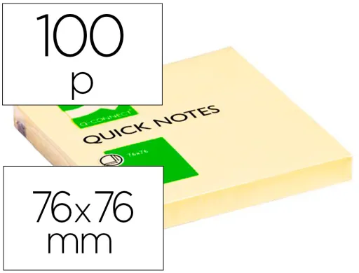 Bloco de Notas Adesivas Q-Connect Amarelo 75 X 75 mm