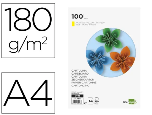 Cartolina 180 gr 100 Folhas Din A4 Amarela