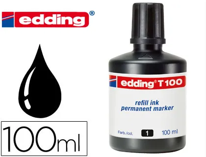 Tinta Marcador Edding t-100 Preto Frasco de 100 ml