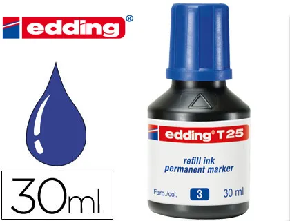 Tinta Marcador Edding t-25 Azul -Frasco de 30 ml