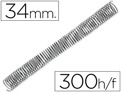 Espiral Q-Connect Metálica 64 5:1 34mm 1,2mm Caixa de 25 Unidades