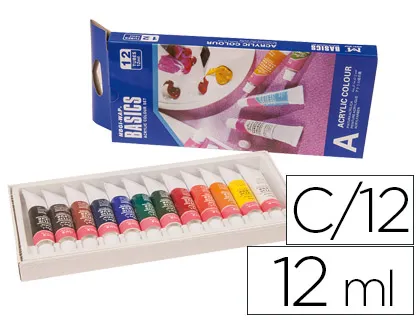 Pintura Acrilica Artist Caixa Cartão de 12 Cores Sortidas Tubo de 12 Ml