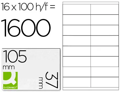 Etiquetas Adesivas Q-Connect Din A4 105 X 37 mm