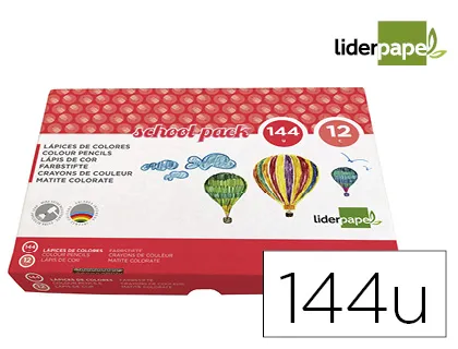 Lápis de Cores School Pack de 144 Unidades 12 Cores X 12 Unidades