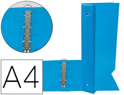 Pasta de 4 Argolas 40 mm Mistos Din A4 Cartão Forrado Pvc Azul